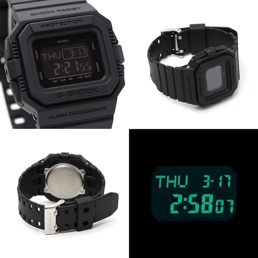 Square Digital Reprint Model CASIO G-Shock DW-D5500BB-1
